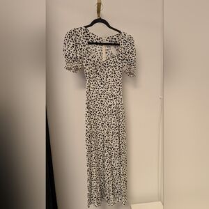 Reformation Black and White Midi Dress